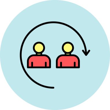 Grup insanlarının simgesi. özet grup insanları vektör rengi düz izole