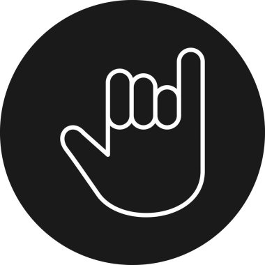 Bir elin siyah beyaz simgesinin vektör çizimi