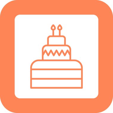 Kek. Web simgesi basit illüstrasyon