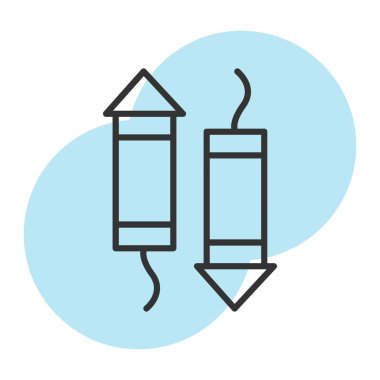 Mavi ve kırmızı kalemin vektör çizimi