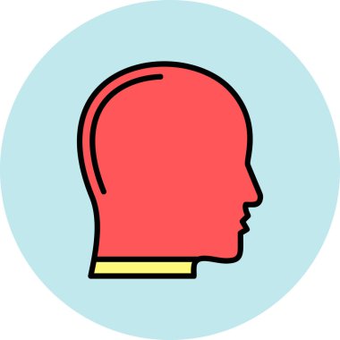 İnsan kafası için vektör simgesi, ağda kullan