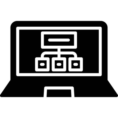 Bilgisayar simgesi. Web için basit bilgisayar vektör simgeleri çizimi