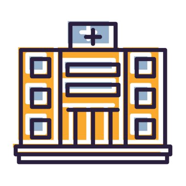 Hastane binası ikon vektör illüstrasyonu