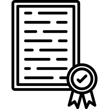 Sertifika simgesi. Beyaz arkaplanda izole edilmiş web tasarımı için özet diploma vektör simgesi