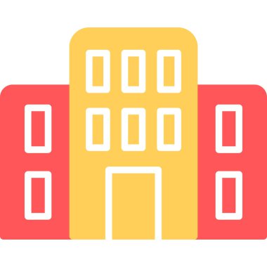 Bina ofisi simgesi düz stil