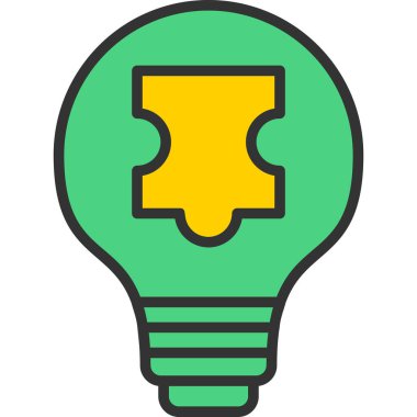 Ana hatları doldurulmuş yaratıcı ışık simgesi