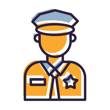 Polis memuru ikon vektör illüstrasyonu