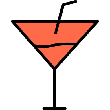 Kokteyl web simgesi vektör illüstrasyonu