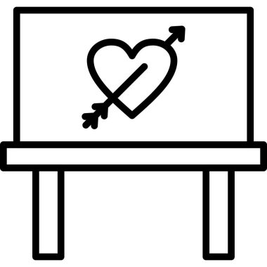 aşk vektör çizgisi simgesi