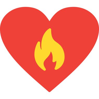 Yanan kalp ikonu. vektör illüstrasyonu