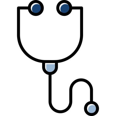 Steteskop ikonu. Web için stetoskop vektör simgelerinin özet çizimi