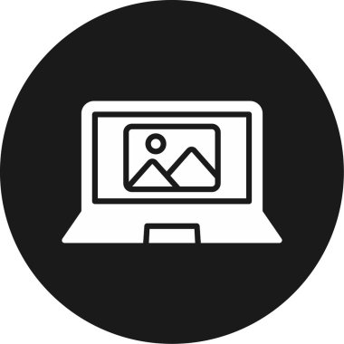 Dizüstü bilgisayar simgesi vektör çizimi