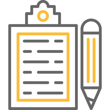 Kağıt kalem ve vektör illüstrasyonlu pano