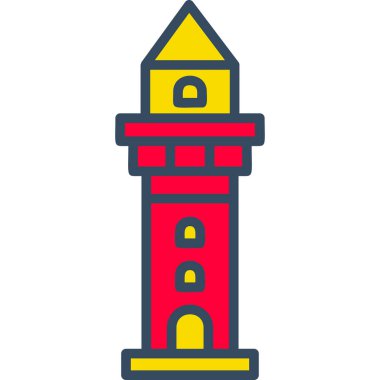 deniz feneri ikonu vektör illüstrasyonu