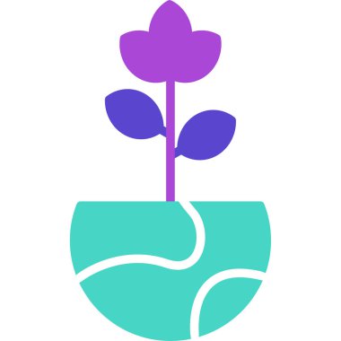 Çiçek. Web simgesi basit illüstrasyon