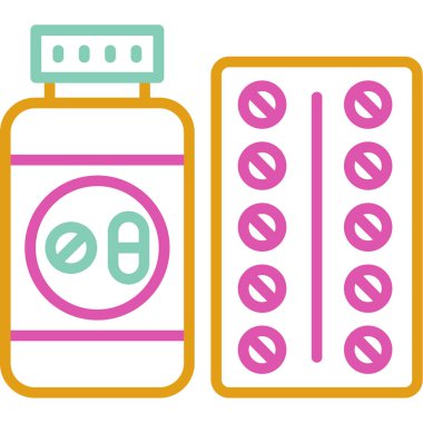 Tıbbi hap ikonunun vektör illüstrasyonu