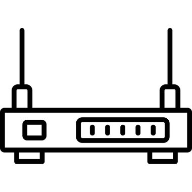 router simgesi ve vektör illüstrasyonu beyaz arkaplanda izole edildi