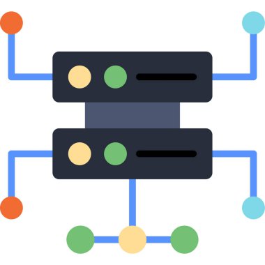düz biçimli ağ veri sunucusu simgesi