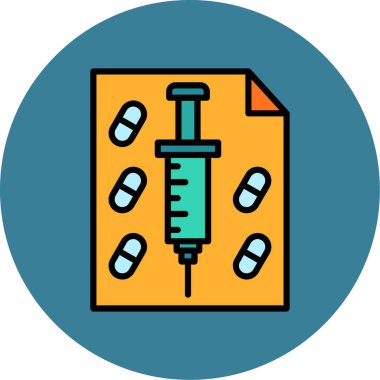 Modern şırınga simgesinin vektör çizimi