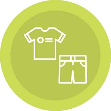 şort simgesi. Vektör biçimi yuvarlak açılı düz ikonik sembol, eko yeşil renk, beyaz arkaplan.