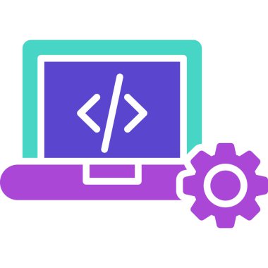 Kodlama. Web simgesi basit illüstrasyon