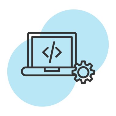 Web tasarımı ve geliştirme renkli simge, vektör illüstrasyonu