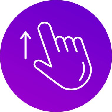 Mor simgeli bir elin vektör çizimi