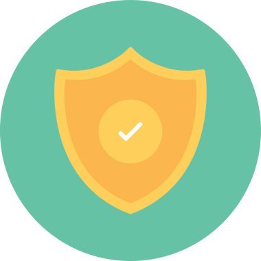 kalkan düz vektör simgesi