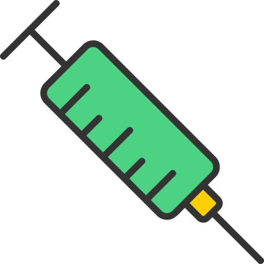 Enjeksiyon. Web simgesi basit illüstrasyon