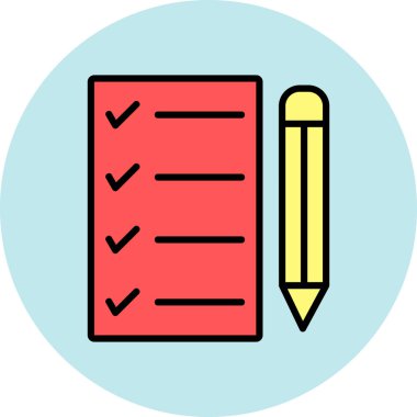 Kontrol listesi. Web simgesi basit illüstrasyon