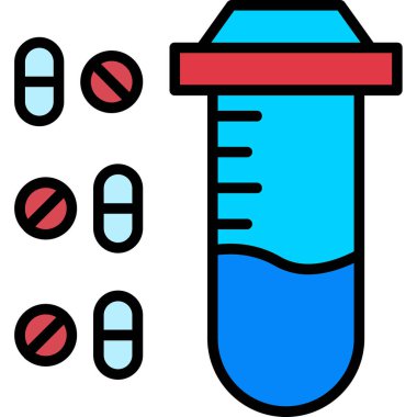 Test tüpü simgesi. vektör illüstrasyonu