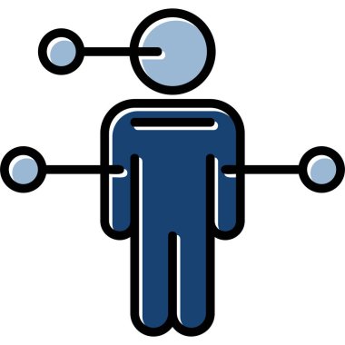 Bağlantı ikonu olan insan. İnsan bağlantı konsepti vektör çizimi düz renk web tasarımı