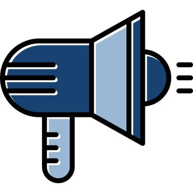 Megafon hoparlörü ikonu. Web için megafon hoparlörü vektör simgesinin basit çizimi