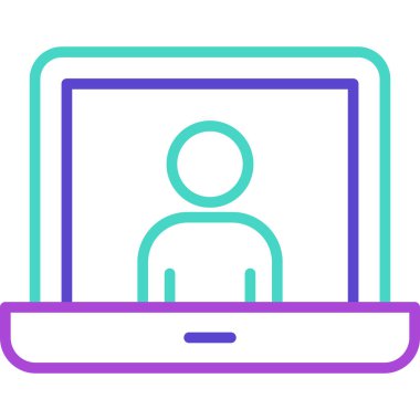 İnternette. Web simgesi basit illüstrasyon