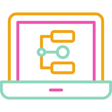 dizüstü bilgisayar simgesi, vektör illüstrasyonu