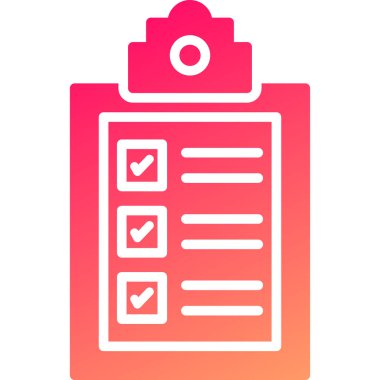 kontrol listesi simgesi, vektör illüstrasyonu basit tasarım