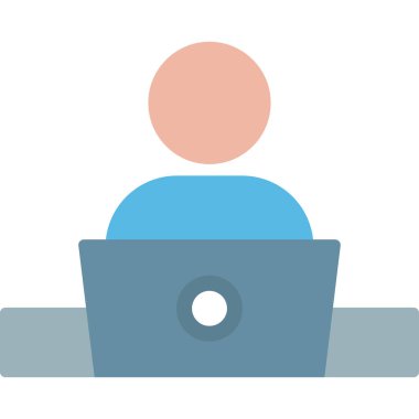 Laptop Düz Vektör Simgesi