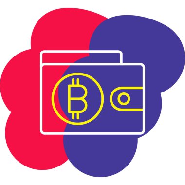 Bir bitcoin simgesinin vektör illüstrasyonu