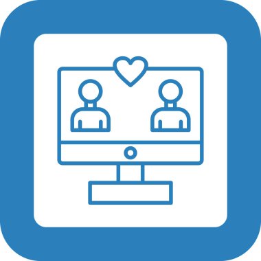 Online toplantı. Basit illüstrasyon