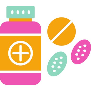 ilaç ve hap ikonu vektör illüstrasyonu