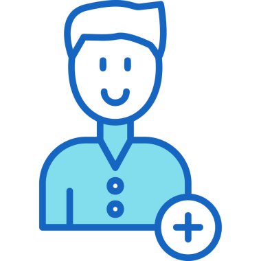 Tıbbi ikonu olan bir doktor. Basit resimleme