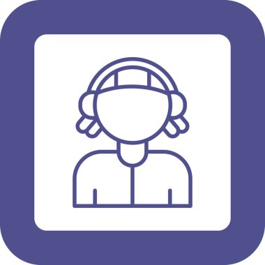 Kadın avatar. Web simgesi basit tasarım