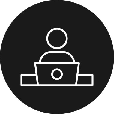 Ofisteki bir adamın vektör çizimi