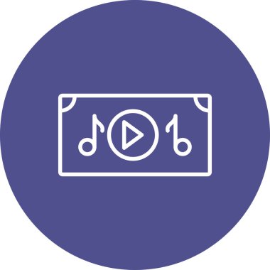 çalma düğmesi vektör satırı simgesi, düzenlenebilir illüstrasyon.