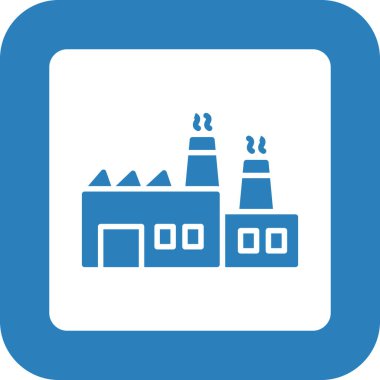 Fabrika binası ikonu. düz biçim dizaynı 10 birim