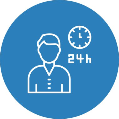 zaman yöneticisi simgesi. Vektör biçimi daire içine alınmış sembol, kobalt rengi, yuvarlak açılar, gri arkaplan.