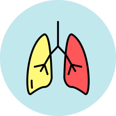 akciğer simgesi vektör illüstrasyonu