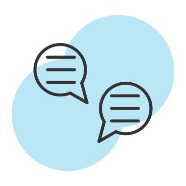 Beyaz arkaplanda sohbet simgesi vektörü