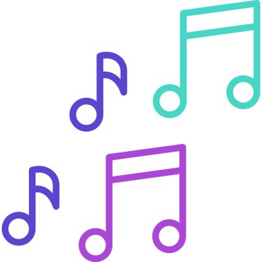 müzik nota simgesi, vektör illüstrasyonu