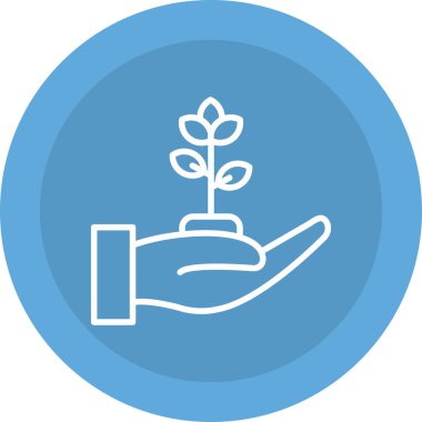 saksıdaki çiçek, basit vektör çizimi